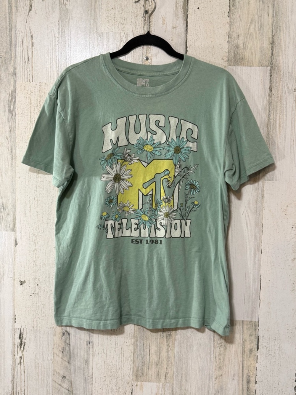 MTV Mint Green Floral Graphic Tee